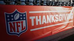 A NFL sign for the three Thanksgiving games you can get picks and best bets on